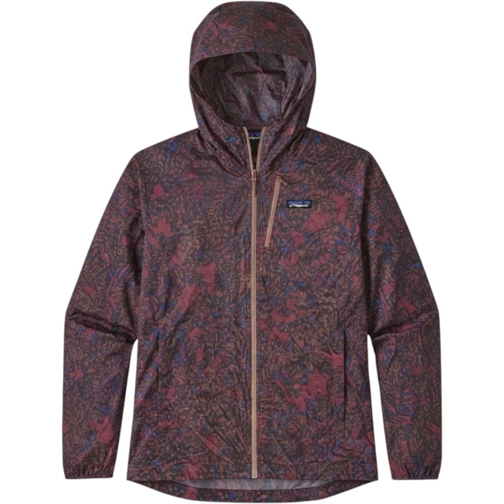 Patagonia Houdini Jacket Women Large Burgundy Purple Abstract Print Windbreaker